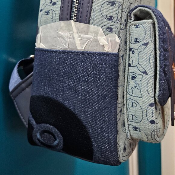 Loungefly Pokémon Denim Allover Print Mini Backpack main image 4